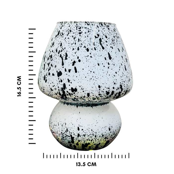 Handcrafted Black & White Speckled Glass Table Lamp – Modern Artistic Home Decor Light