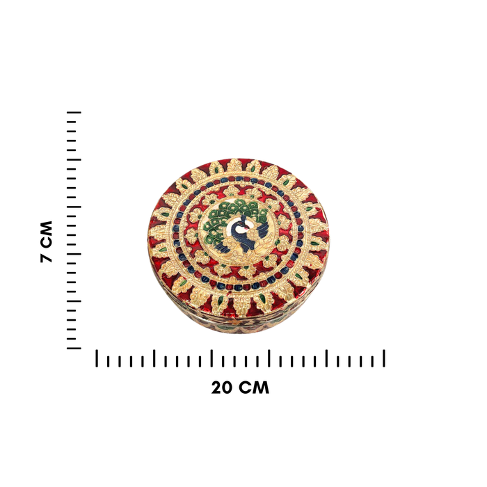 Set of 4 Metal Meenakari Papad Boxes – Elegant Storage Solution