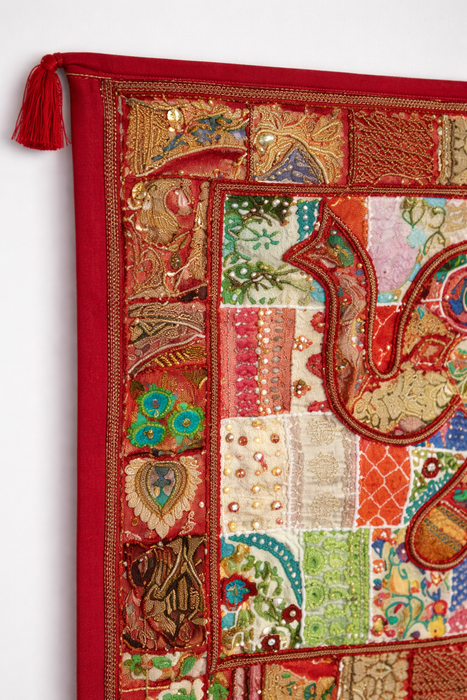 Boho Elephant Wall Hanging – Handmade Indian Textile Art
