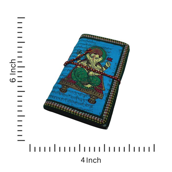 Handmade Cotton Paper Diary with Lord Ganesha Design for Spiritual Writing and Gifting