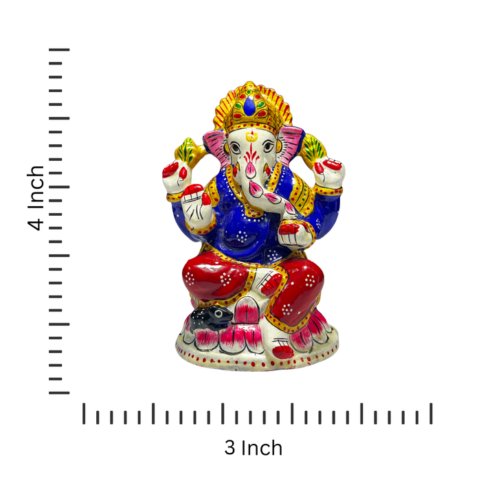 Handcrafted Meenakari Metal Ganesha Statue