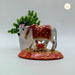 Metal Cow and Calf in Orange Color with Golden Stand | Shop Today