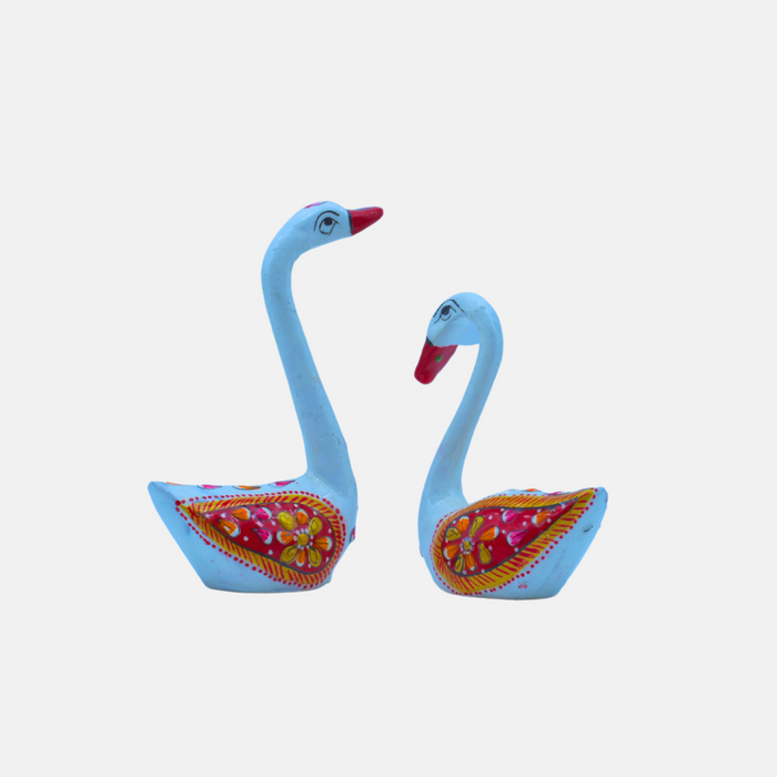 Handcrafted Meenakari Swan Figurines