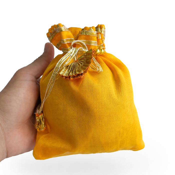 Handcrafted Velvet Drawstring Potli Bag for Wedding Return Gifts, Jewelry Storage & Festive Gifting