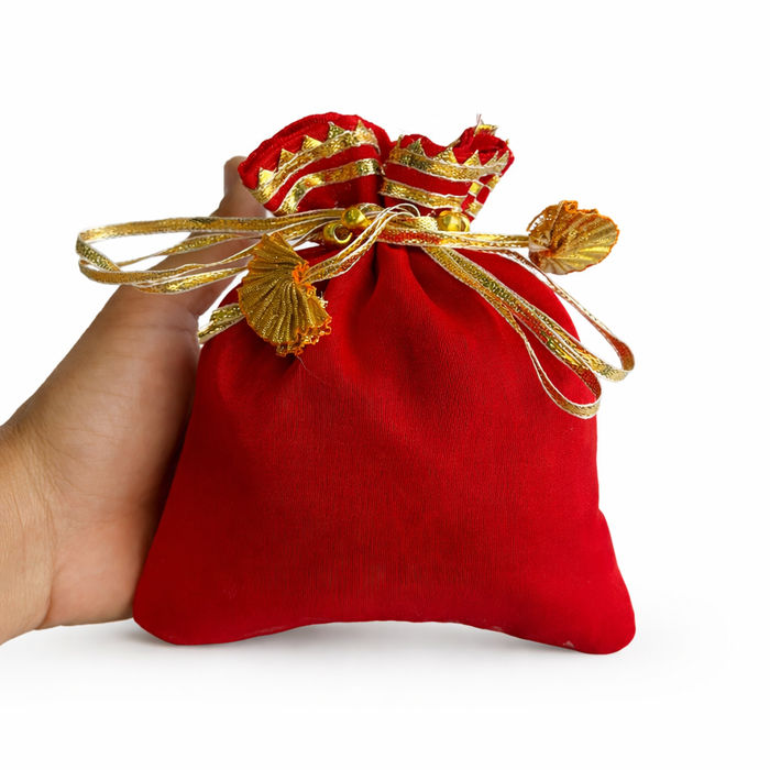 Handcrafted Velvet Drawstring Potli Bag for Wedding Return Gifts, Jewelry Storage & Festive Gifting