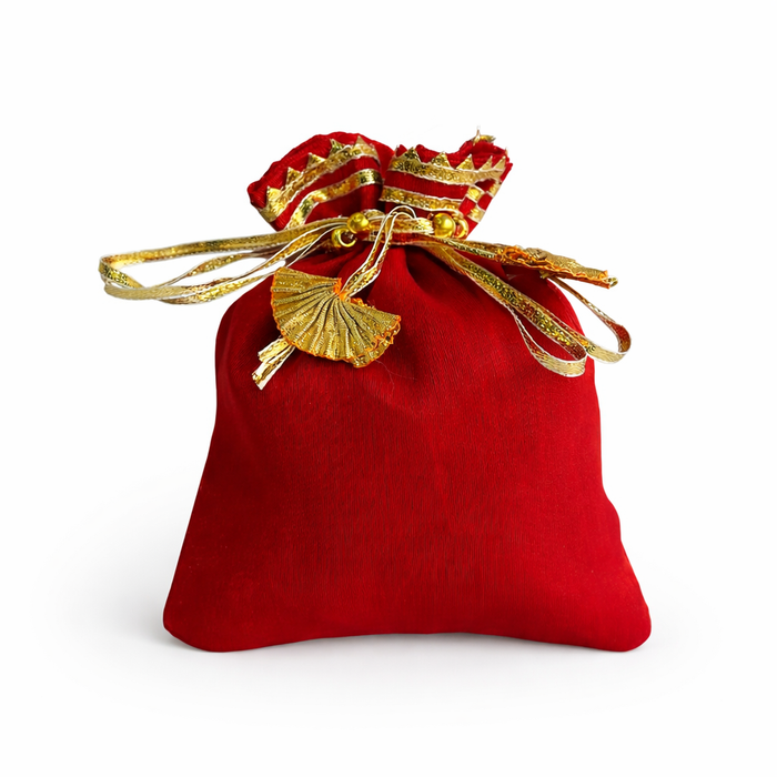 Handcrafted Velvet Drawstring Potli Bag for Wedding Return Gifts, Jewelry Storage & Festive Gifting