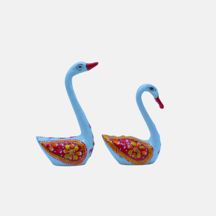 Handcrafted Meenakari Swan Figurines