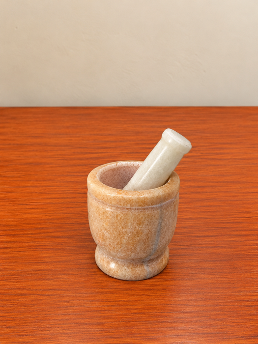 Handcrafted Marble Imam Dasta Mortar and Pestle, Traditional Kitchen & Pooja Accessory