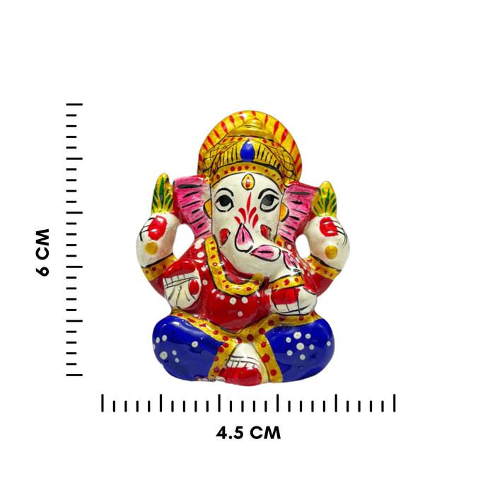 Handcrafted Metal Mukut Ganesh Idol - Elegant Handicraft Decor