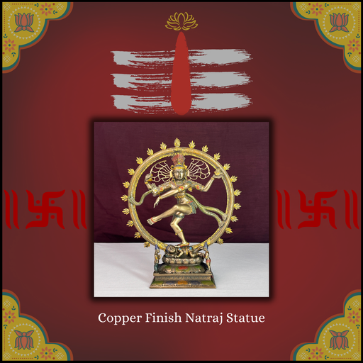 Copper Finish Dancing Shiva Nataraja Statue