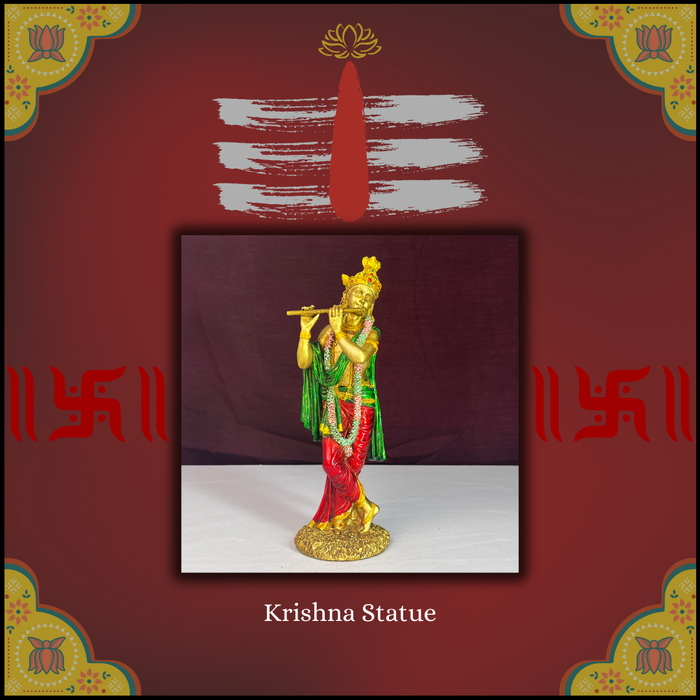 Lord Krishna Playing Flute Standing Idol