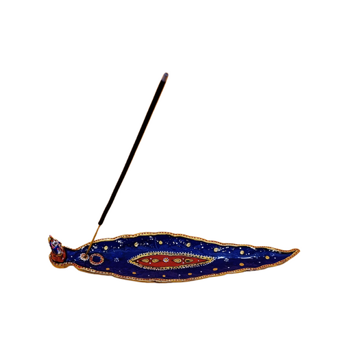 Metal Painted Leaf Designed Incense Stick Stand