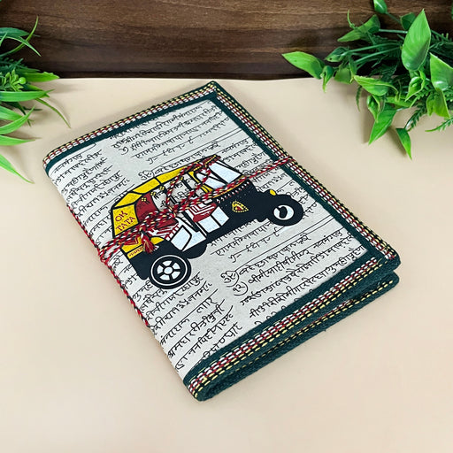 Auto Riksha Print Handmade Cotton Paper Diary 1