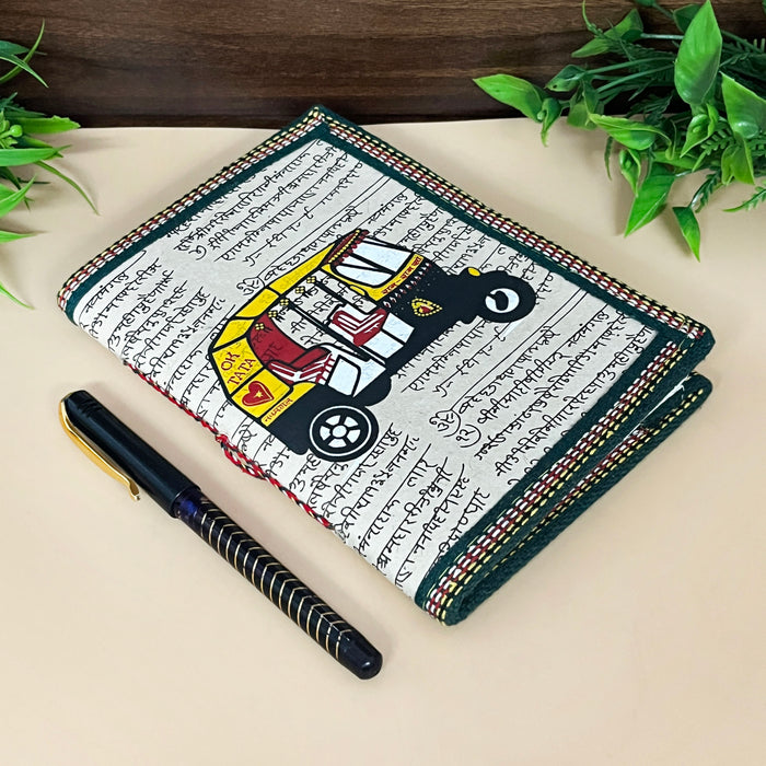 Auto Riksha Print Handmade Cotton Paper Diary 5