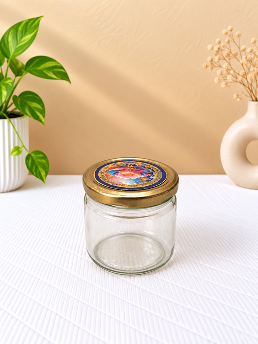 Blue Floral Dry Fruit Box with 4 Glass Jars, Elegant Decorative Gift Hamper