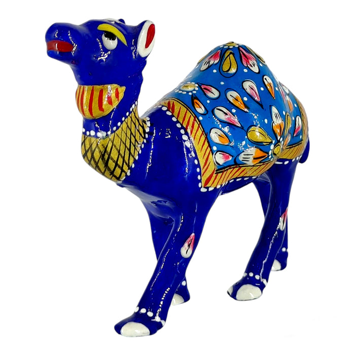 Blue Color Handcrafted Meenakari Metal Camel Statue