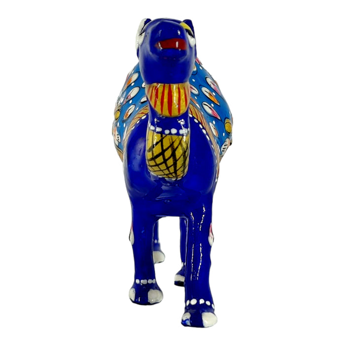 Blue Color Handcrafted Meenakari Metal Camel Statue