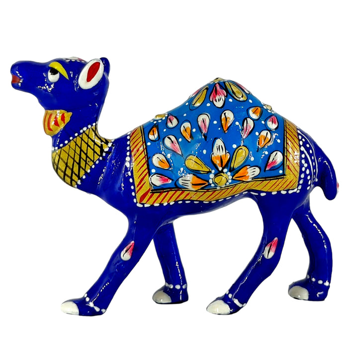 Blue Color Handcrafted Meenakari Metal Camel Statue