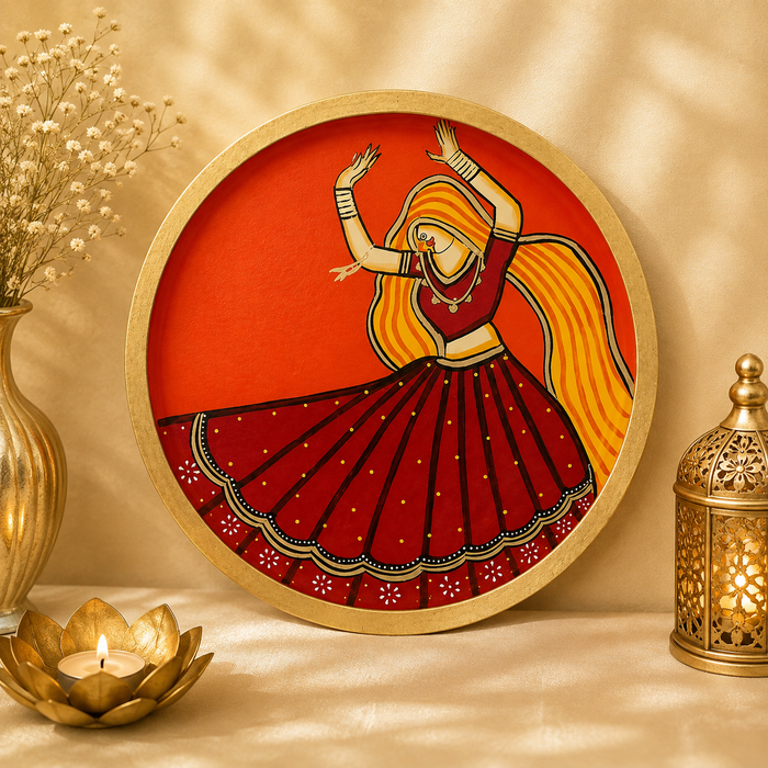 Hand Painted Rajasthani Dancer Wall Decor | Traditional Indian Art