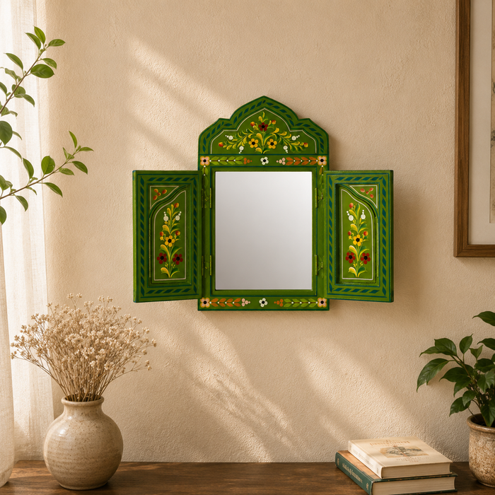 Hand Painted Wooden Jharokha Wall Decor | Indian Rajasthani Wall Art