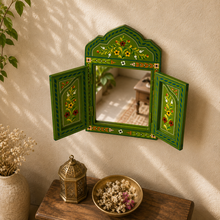 Hand Painted Wooden Jharokha Wall Decor | Indian Rajasthani Wall Art