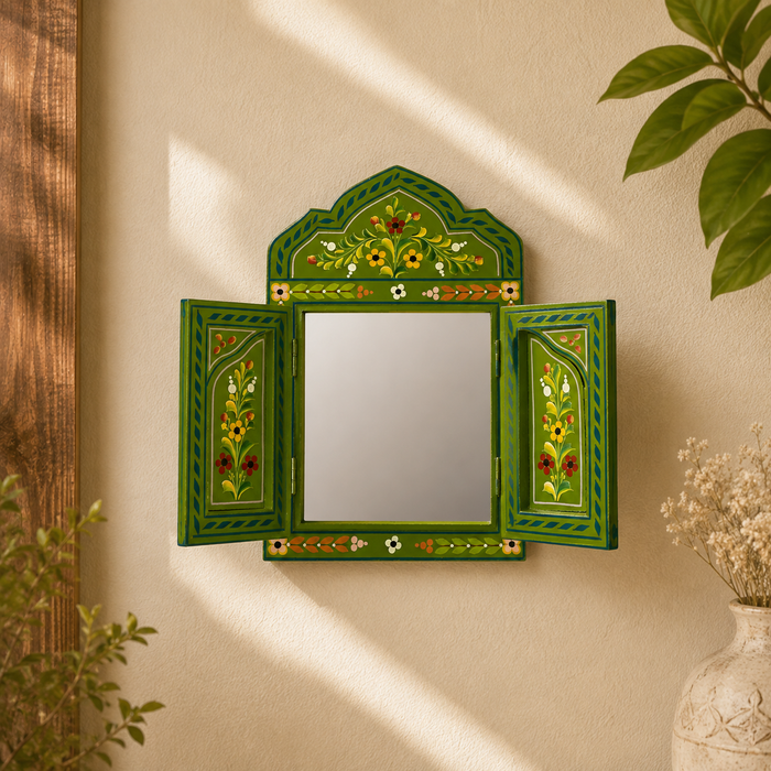 Hand Painted Wooden Jharokha Wall Decor | Indian Rajasthani Wall Art