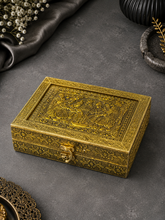 Handcrafted Radha Krishna Shiv Parvati Jalabhishek Temple Box