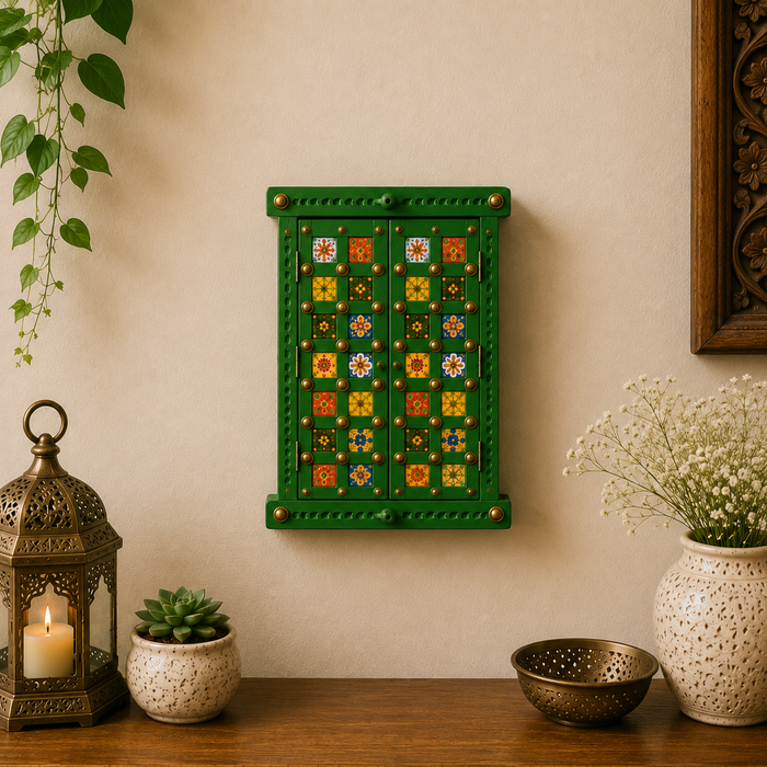 Hand Painted Wooden Jharokha Wall Decor | Indian Rajasthani Wall Art