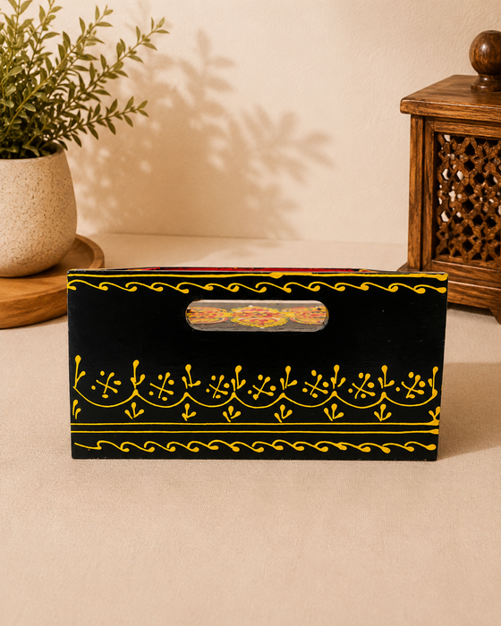 Handcrafted Wooden 3 Drawer Storage Tray | Hand-Painted Indian Home Decor