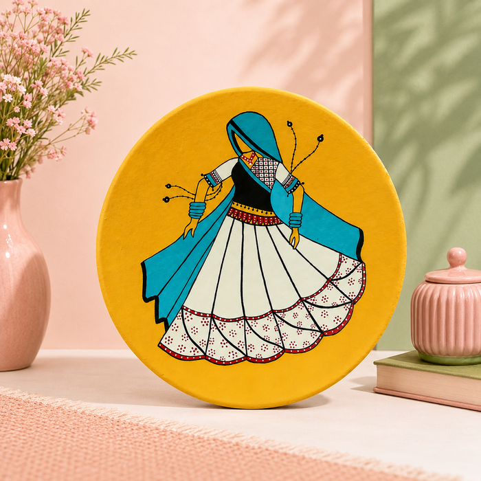 Hand Painted Wooden Folk Art Wall Decor | Handmade Wall Plate