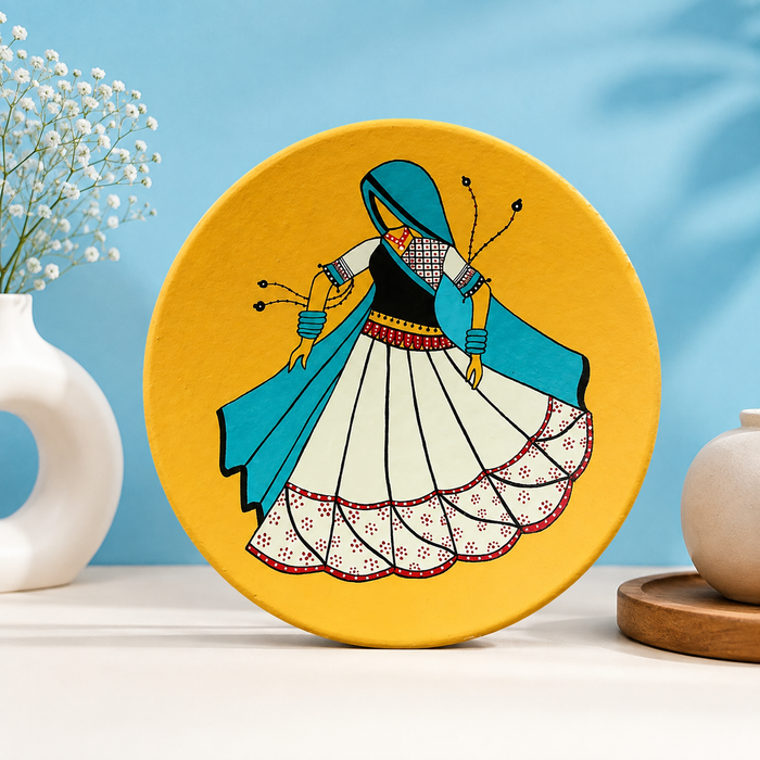 Hand Painted Wooden Folk Art Wall Decor | Handmade Wall Plate
