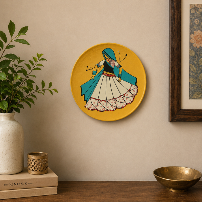 Hand Painted Wooden Folk Art Wall Decor | Handmade Wall Plate