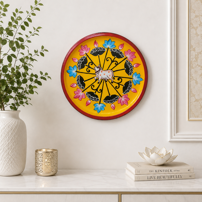 Hand Painted Cow Wall Decor | Traditional Indian Handmade Wall Art