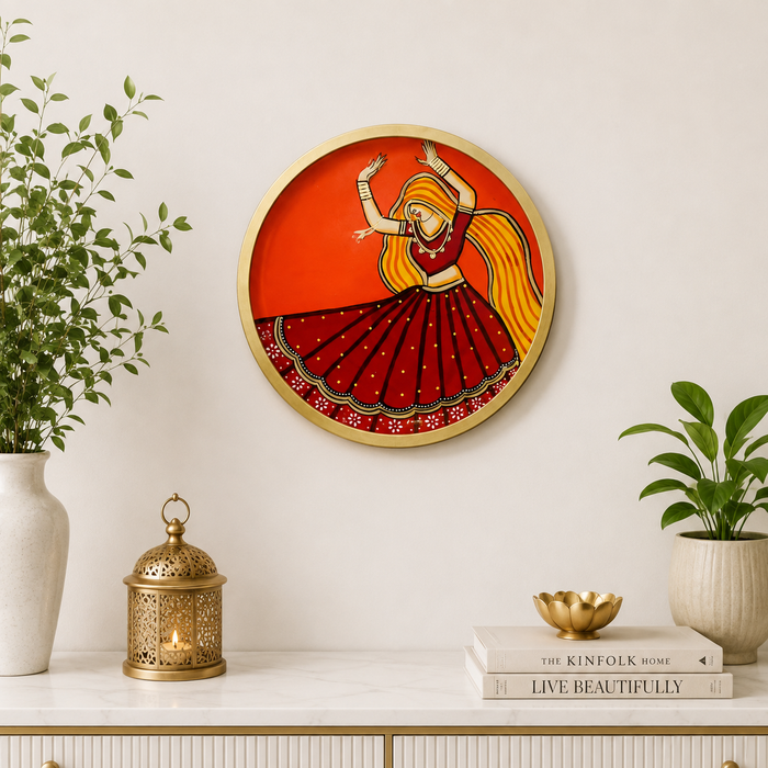 Hand Painted Rajasthani Dancer Wall Decor | Traditional Indian Art