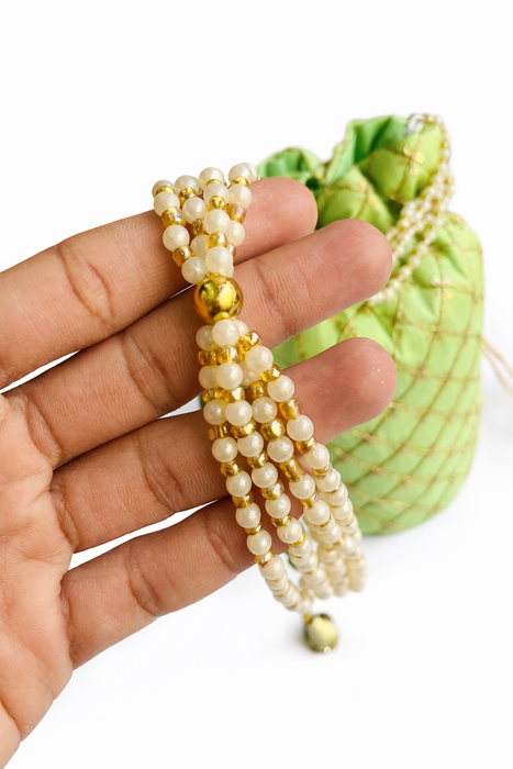 Handcrafted Embroidered Potli Bag with Pearl Handle for Women | Wedding & Festive Potli Purse