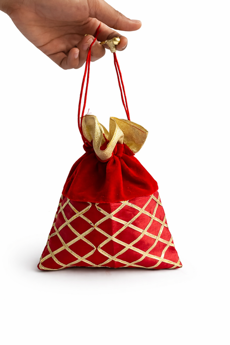 Handcrafted Drawstring Potli Bag | Ethnic Wedding Gift Pouch for Women