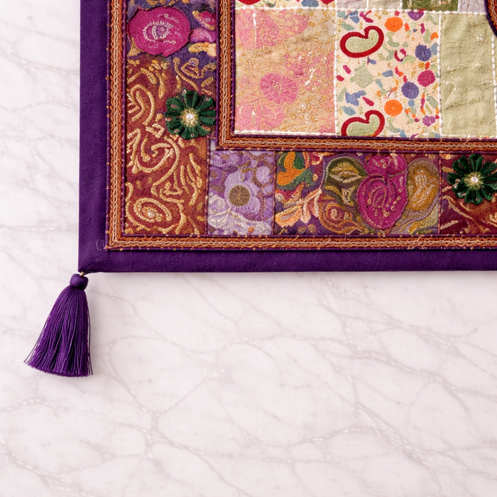Large Handmade Elephant Wall Tapestry – Indian Patchwork Art