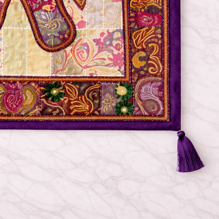 Large Handmade Elephant Wall Tapestry – Indian Patchwork Art