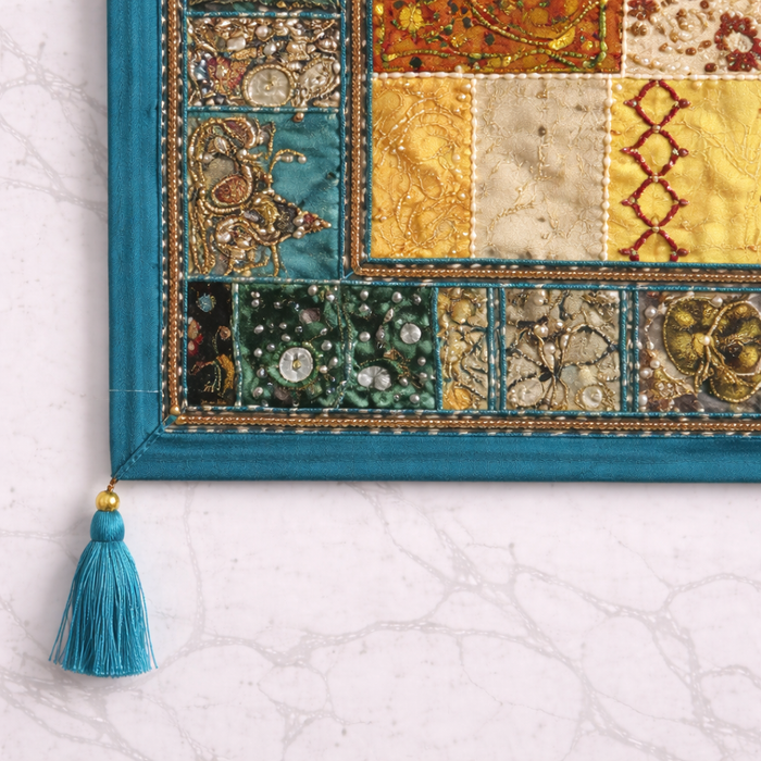 Handmade Patchwork Elephant Wall Hanging – Boho Indian Décor (40 × 60 Inches)