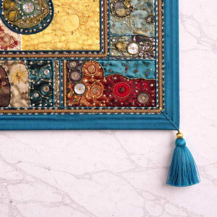Handmade Patchwork Elephant Wall Hanging – Boho Indian Décor (40 × 60 Inches)
