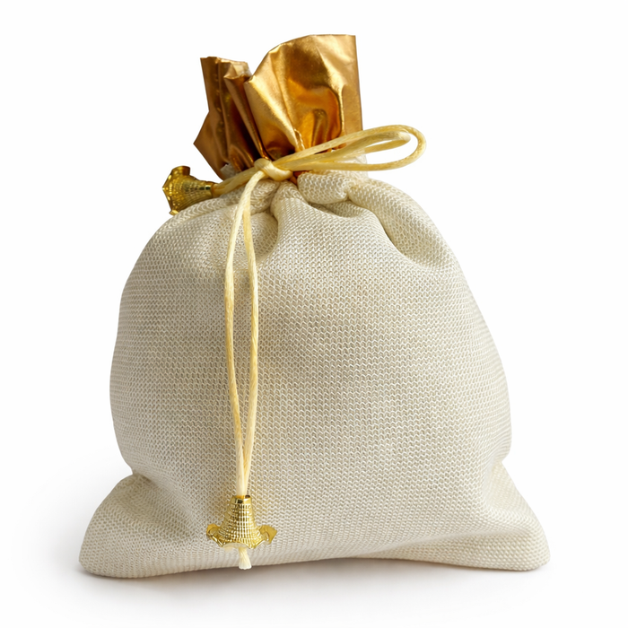 Handcrafted Drawstring Gift Pouch for Wedding Return Gifts, Jewelry Storage & Festive Gifting