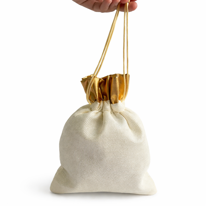 Handcrafted Drawstring Gift Pouch for Wedding Return Gifts, Jewelry Storage & Festive Gifting