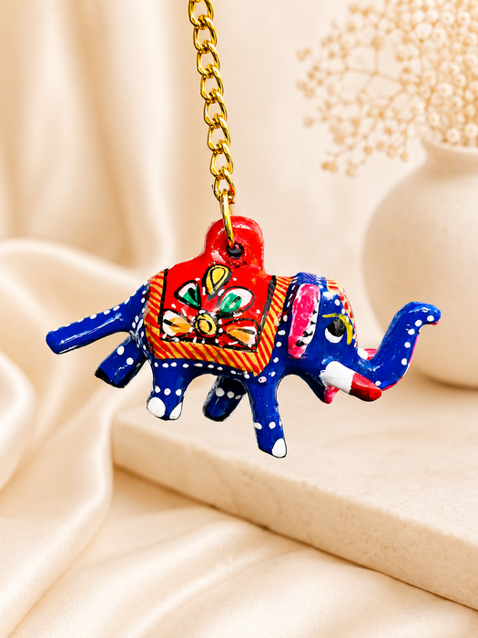 Handmade Elephant Metal Keychain | Colorful Camel Key Ring for Car & Bike  Keys