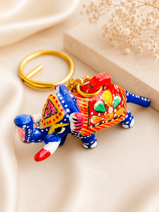 Handmade Elephant Metal Keychain | Colorful Camel Key Ring for Car & Bike  Keys