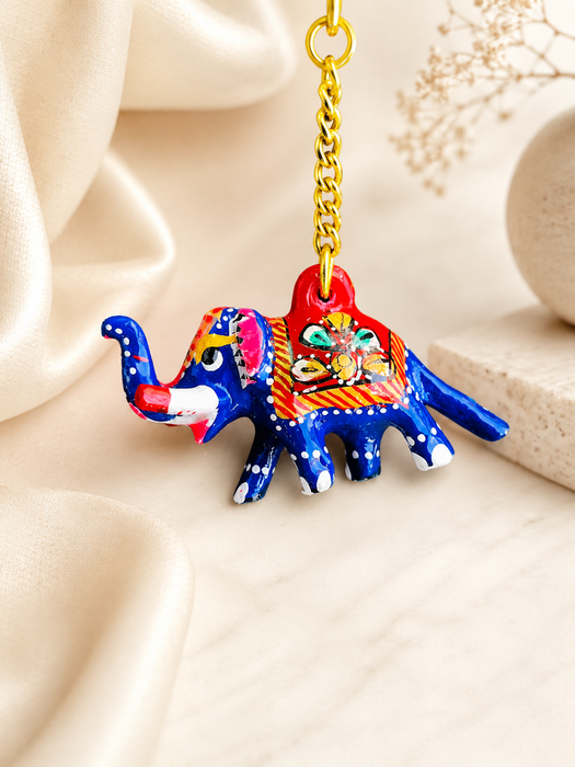 Handmade Elephant Metal Keychain | Colorful Camel Key Ring for Car & Bike  Keys