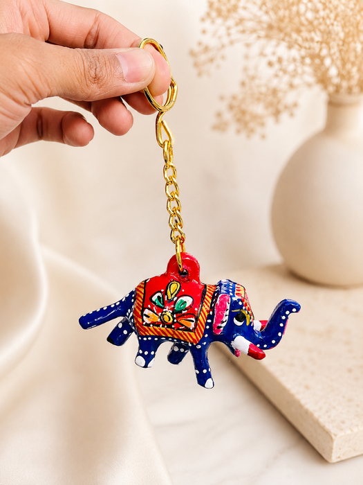 Handmade Elephant Metal Keychain | Colorful Camel Key Ring for Car & Bike  Keys