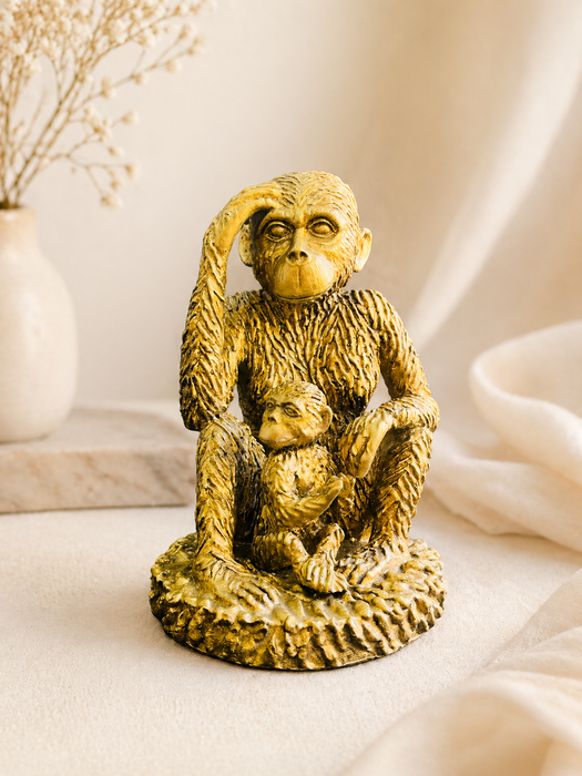 Golden Monkey Resin Figurine Statue for Home Decor | Decorative Animal Sculpture Showpiece