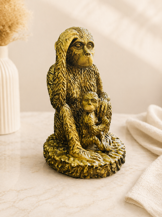 Golden Monkey Resin Figurine Statue for Home Decor | Decorative Animal Sculpture Showpiece