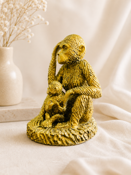 Golden Monkey Resin Figurine Statue for Home Decor | Decorative Animal Sculpture Showpiece