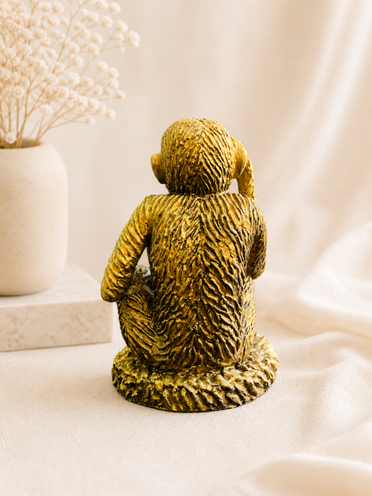 Golden Monkey Resin Figurine Statue for Home Decor | Decorative Animal Sculpture Showpiece
